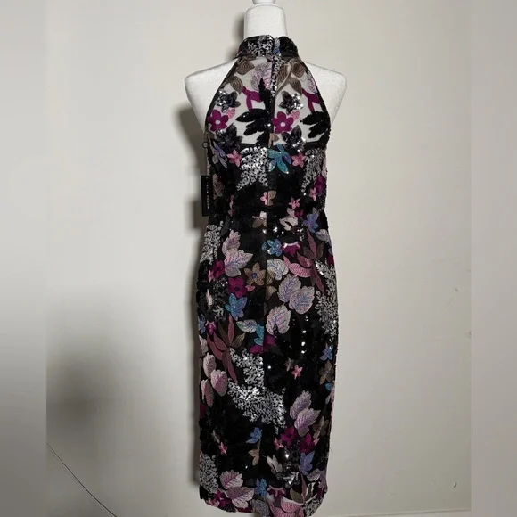 Elie Tahari Alana Embellished Sequin Dress Evening Dress Cocktail Event Party - Picture 7 of 10